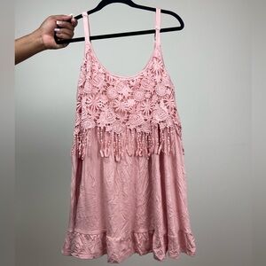 Pink Sleeveless Crochet Top